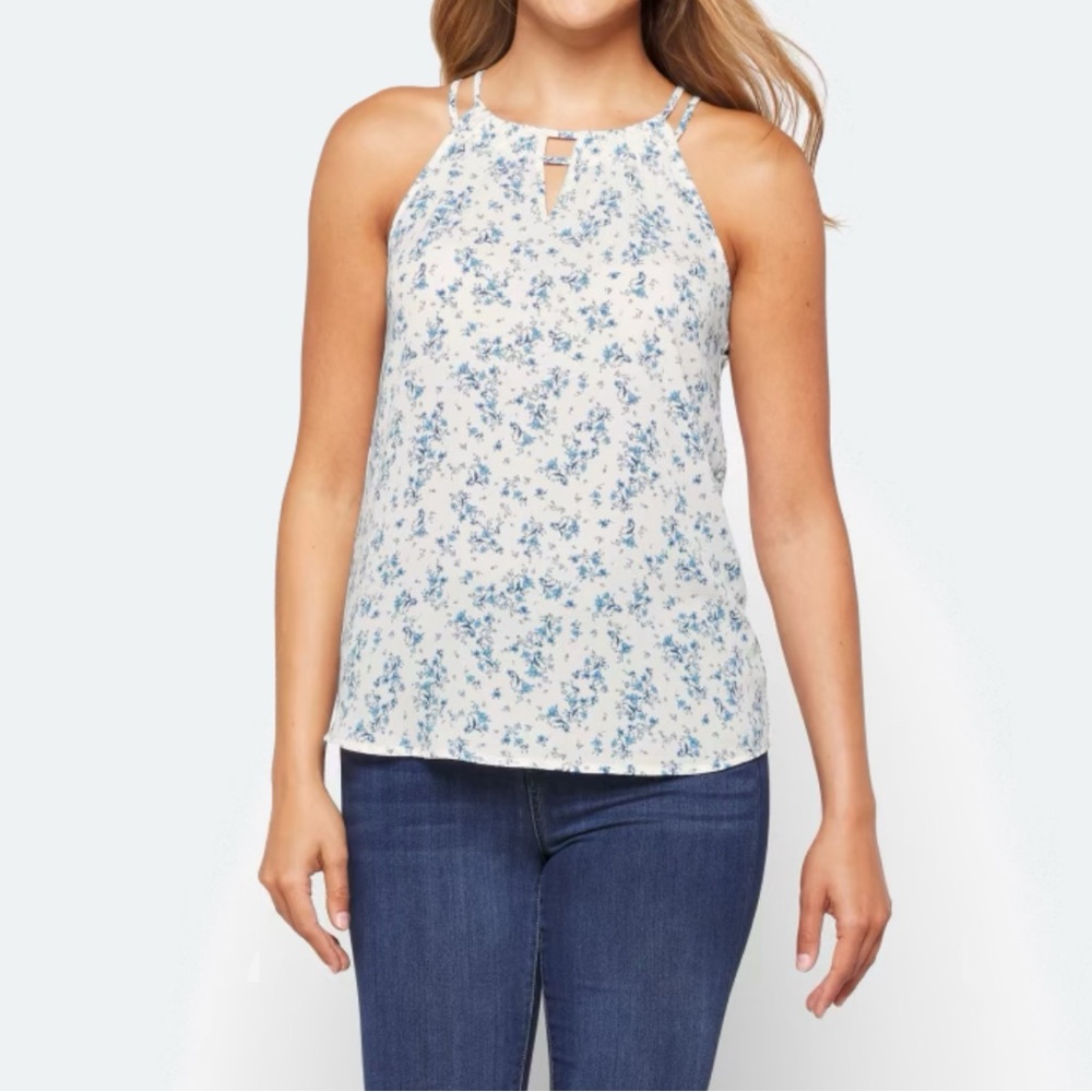 41 HAWTHORN
Meroni Mixed Media Top Floral Blue and White Women's Top size medium